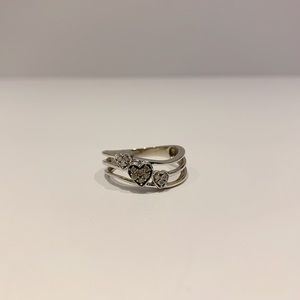 10k Champagne And White Diamond Ring Size 8